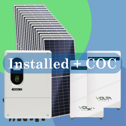 Combo 15kW Volta + 2 x 14.34kWh Volta + 16 JA Solar 595W + Installation COC