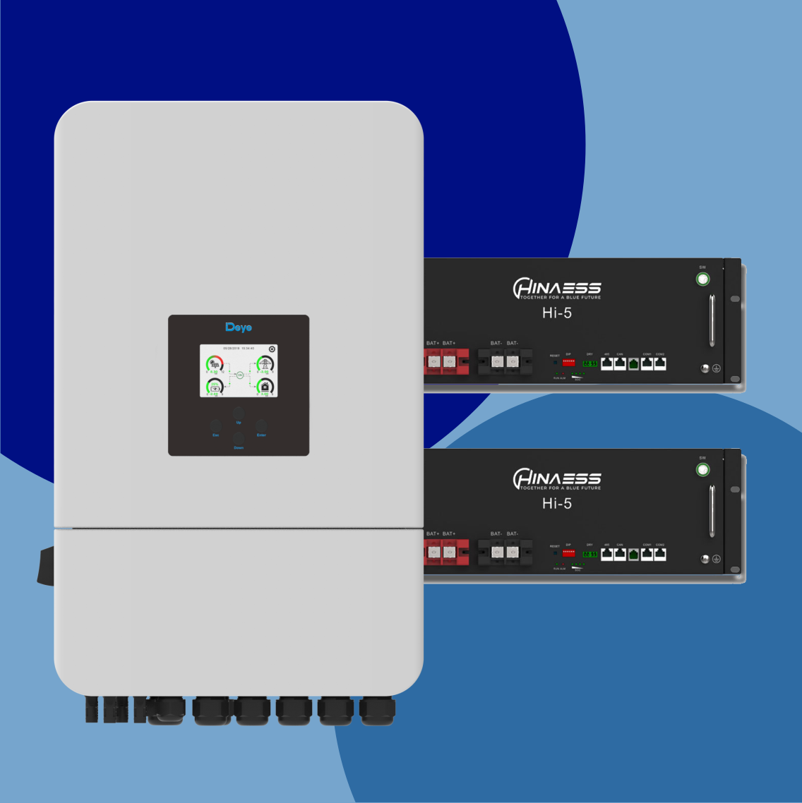 Combo Deye 8kW Inverter + 2 x Hina Hi-5 Batteries