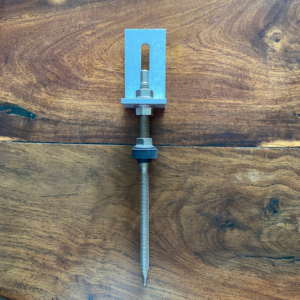 Hanger Bolt M10x200 Stainless Steel + Aluminium L-Bracket