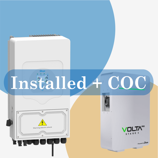 Combo DEYE 5kW Inverter and Volta PRO 5.32kW Battery installed