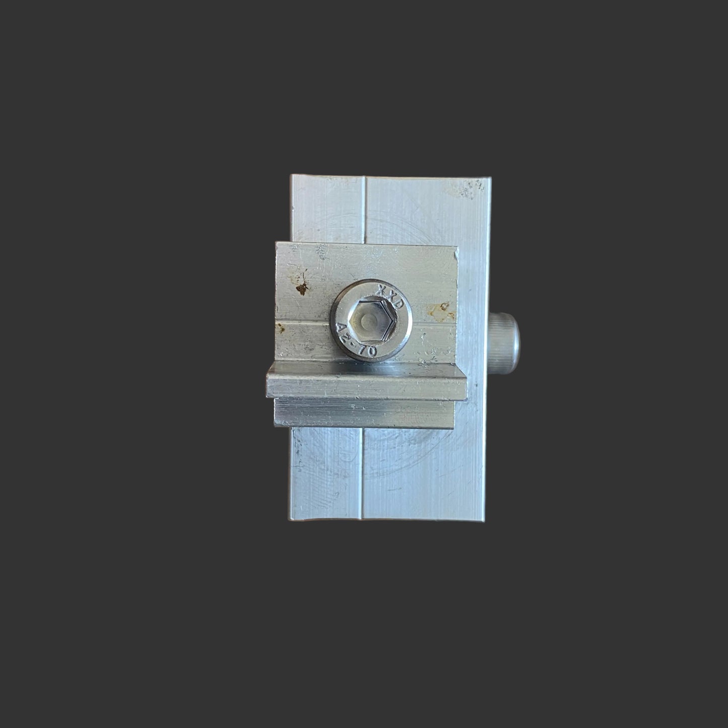 Metal lock mechanism on a wooden door