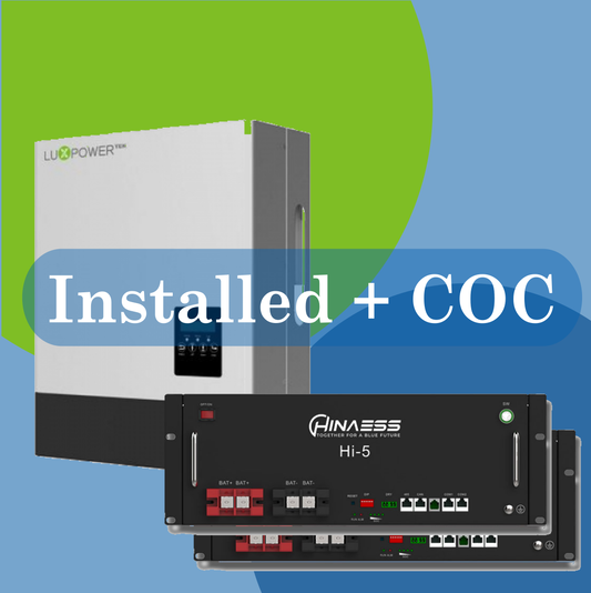 Combo 5kW LuxPower LXP inverter and 5kW Hinaess RM x2 batteries installed
