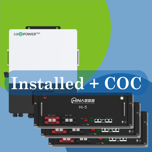 Combo 12kW LuxPower LXP inverter and 5kW Hinaess RM x3 batteries installed
