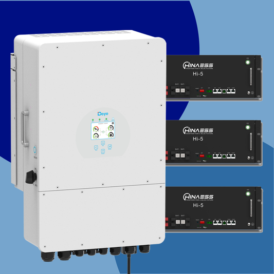 Combo Deye 12kW 3 Phase Inverter + 3 x Hina Hi-5 Batteries