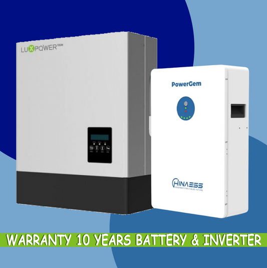 Combo 5kW LuxPower LXP Inverter + 5kW Hinaess PowerGem Battery