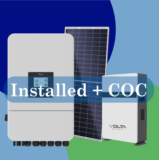 Combo 8kW Deye and Volta S3 10.24kWh with 12 x Jinko Solar 595W with Installation and COC