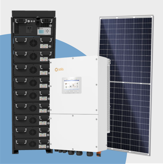 COMBO Solis 30kw Inverter with LBSA 87.9kWh HV WFRE Complete Battery stack and 90x Jinko 595W panels