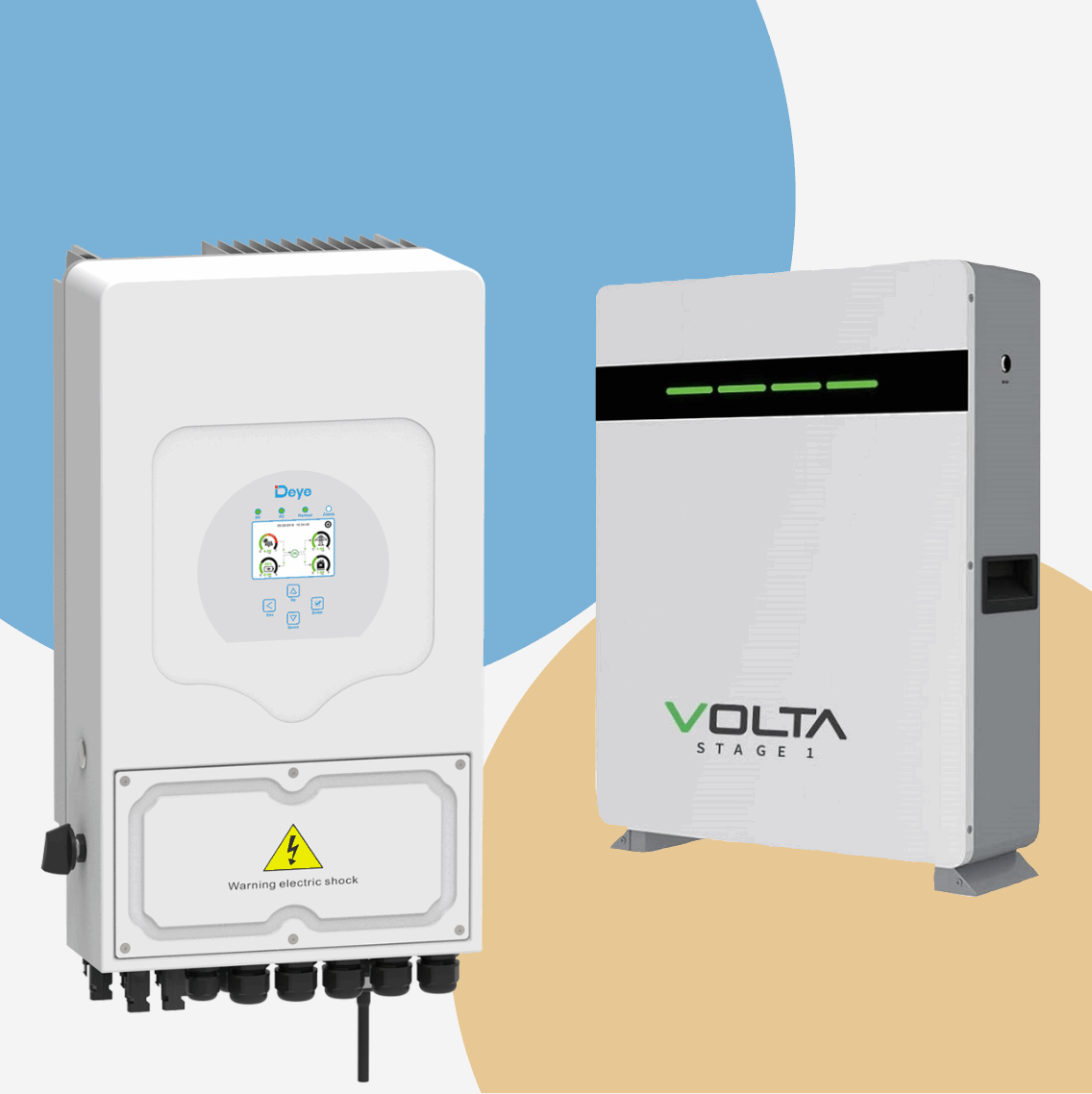 Combo DEYE 5kW Inverter and Volta 5.12kW Battery