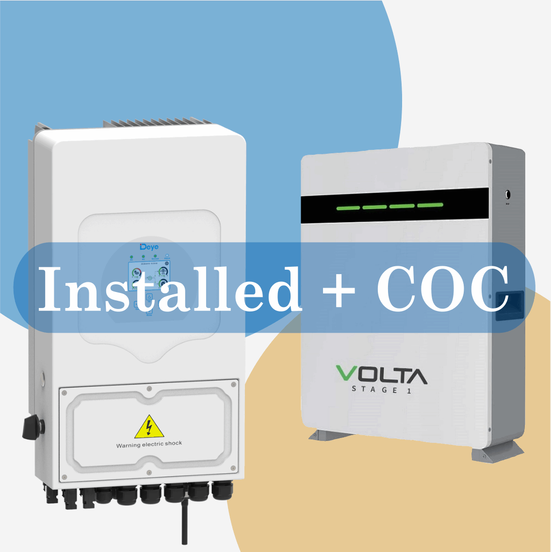 Combo DEYE 5kW Inverter and Volta 5.12kW Battery Installed