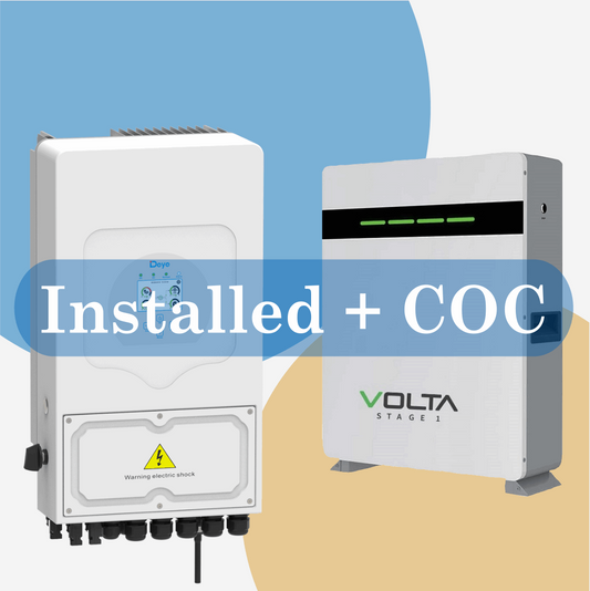 Combo DEYE 5kW Inverter and Volta 5.12kW Battery Installed