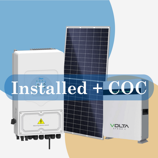 Combo DEYE 5kW Inverter, Volta 5.12kW Battery and 6 Canadian 555W PV - Installation