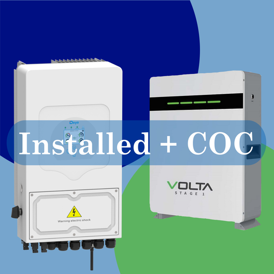 Combo DEYE 5kW Inverter and Volta 5.12kW Battery Installed