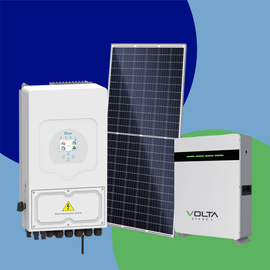 Combo DEYE 5kW Inverter, Volta 5.12kW Battery and 6 Canadian 555W Solar Panels