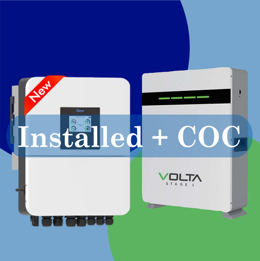 Combo 5kW Deye and Volta S1 5.12kWh with Installation and COC
