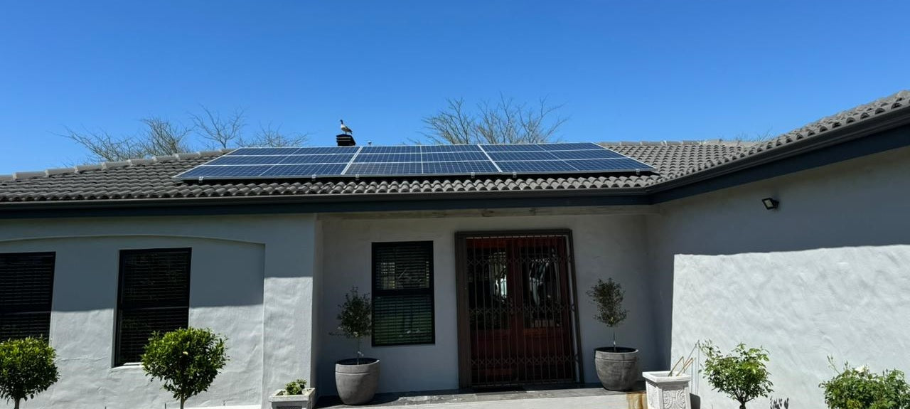 JA Solar panels with a duck