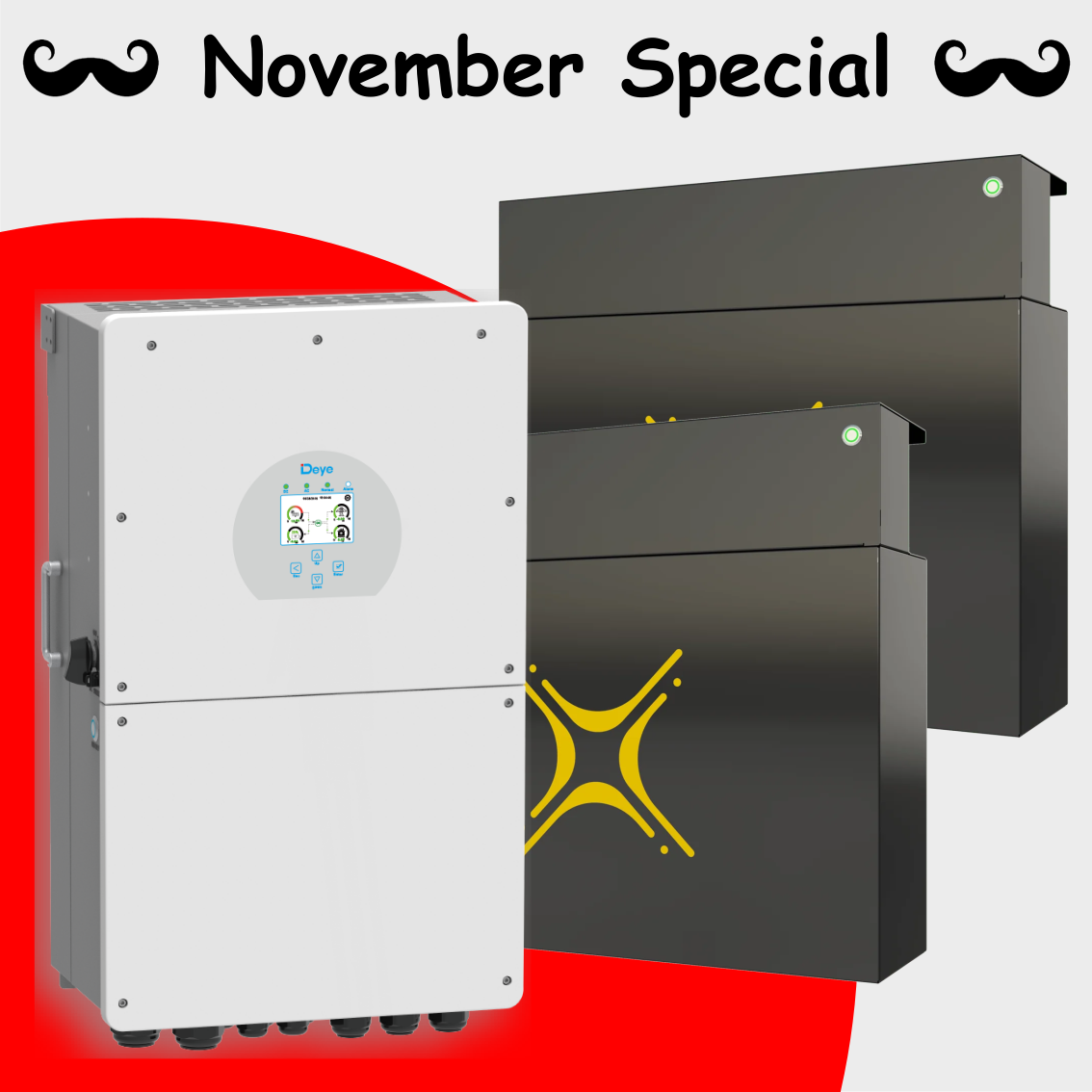 Combo 16kW Deye Inverter & 2 x 16kWh Solar MD LiFePO4 Batteries