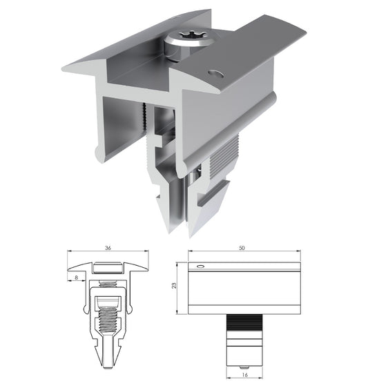 Middle/end Clamp 30-40mm - Oliross Solar